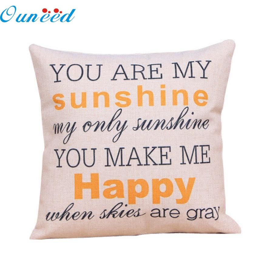 Wholesale Mosunx Business You Are My Sunshine Cotton Linen Leaning