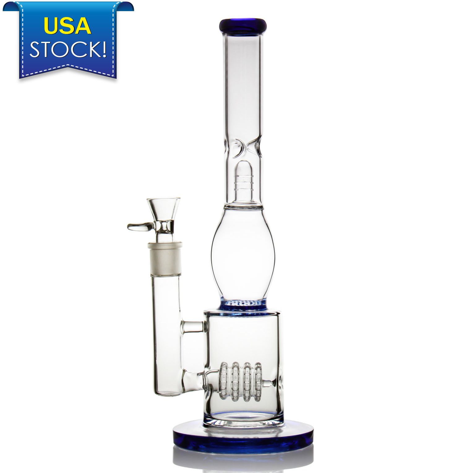 Bong En Verre P-Sungar - 21cm, Bol 14mm - Verre Borosilicate Avec Percolateur - Nettoyage Facile