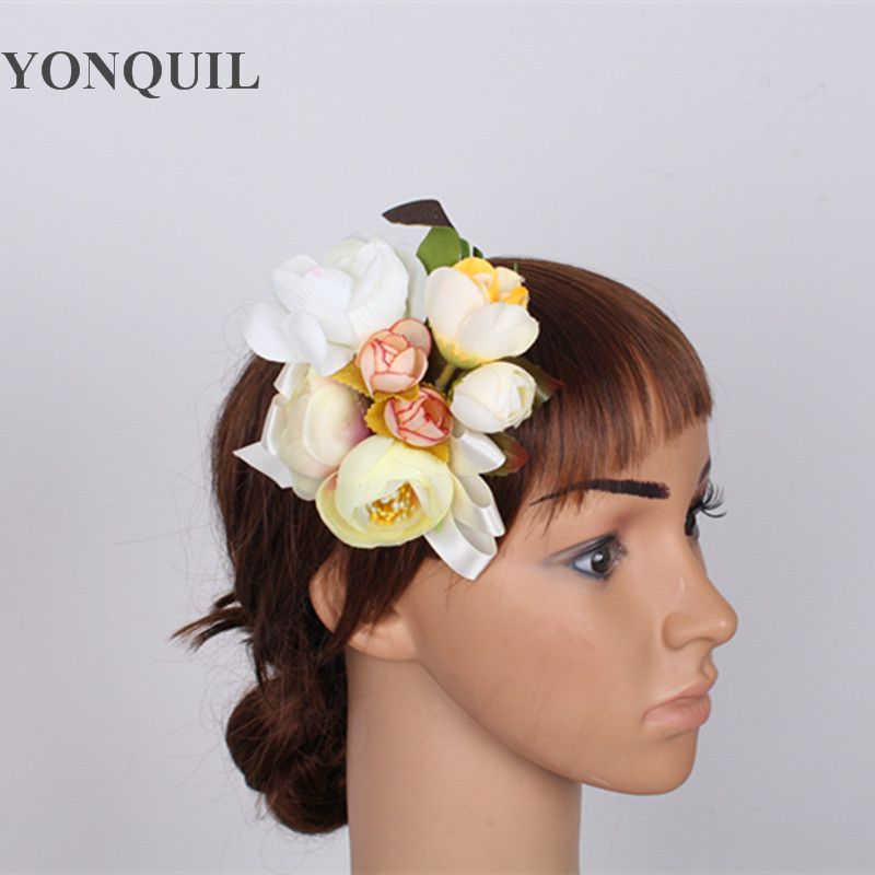 2020 Fabric Flower Brooch Hair Clip Wedding Party Woman Artificial