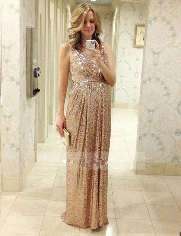 rose gold long dress plus size