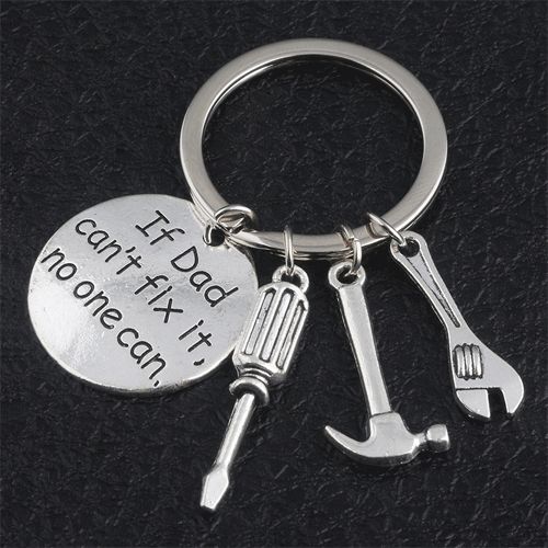 Wrench Keychain My Dad Can Fix Anything; Fathers Gift Keychain