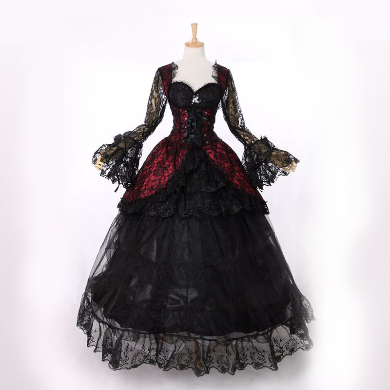 Featured image of post Victorian Gothic Ball Gowns Includes velvet and satin victorian ball gown features ruched dotted mesh overlay features scalloped lace trim wig is not included durable and long lasting more