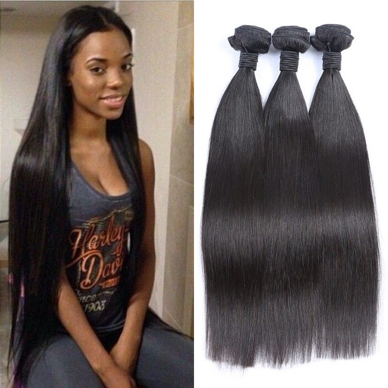 Straight Hair Weaves Cambodian Virgin Human Hair Double Weft 8 30