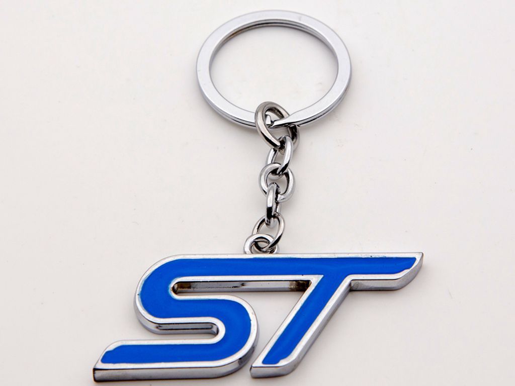 NEW Blue Ford Key Ring Metal Chrome Car Logo Stainless Key Chain Keyring Key Fob
