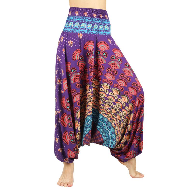 de pierna ancha Mujeres India entrepierna Danza del vientre Loose Fit Pantalones de yoga