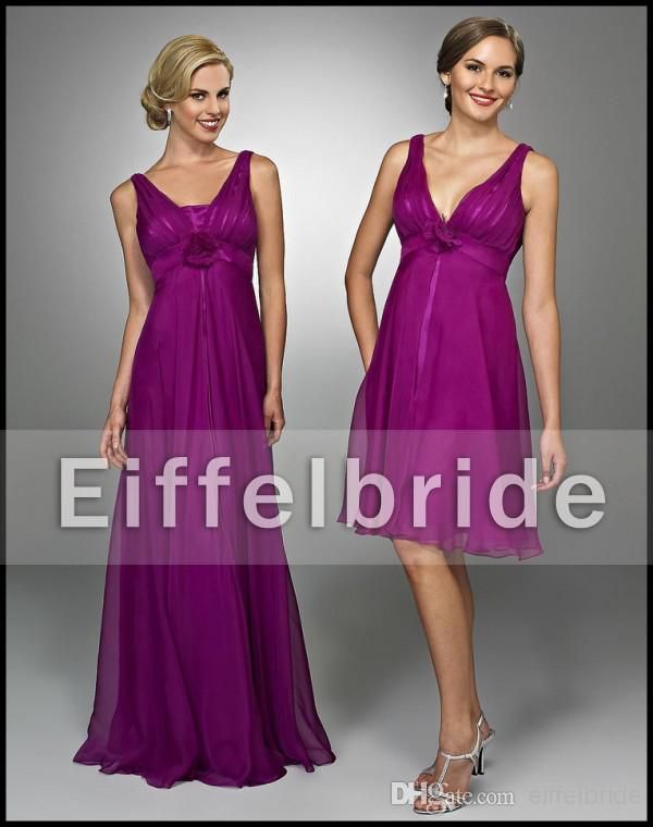 2016 Elegant Maternity Bridesmaid Dress Patterns V Neckline Empire
