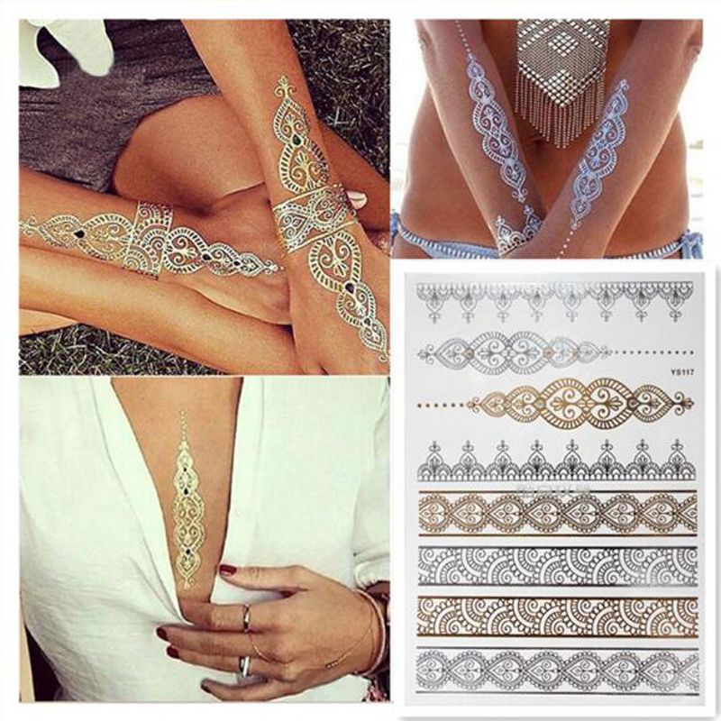 Wholesale Flash Waterproof Tattoo for Body&Hair Women Gold Henna Sexy Lace Heart Pendant Wedding Henna Temporary Tattoo Stick Wholesale Flash Waterproof Tattoo for Body&Hair Women Gold Henna Sexy Lace Heart Pendant Wedding Henna Temporary Tattoo Stick
