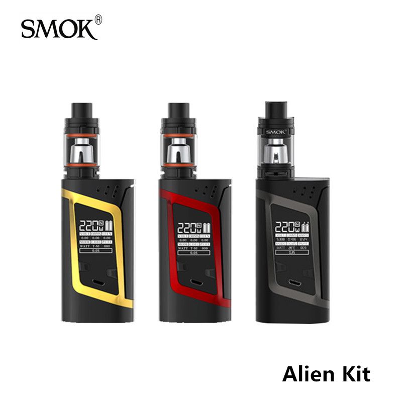 Abultar Microbio pronunciación Auténtico smok alien 220w kit de inicio e cigarrillo con 220w alien mod 3ml  tfv8 bebé