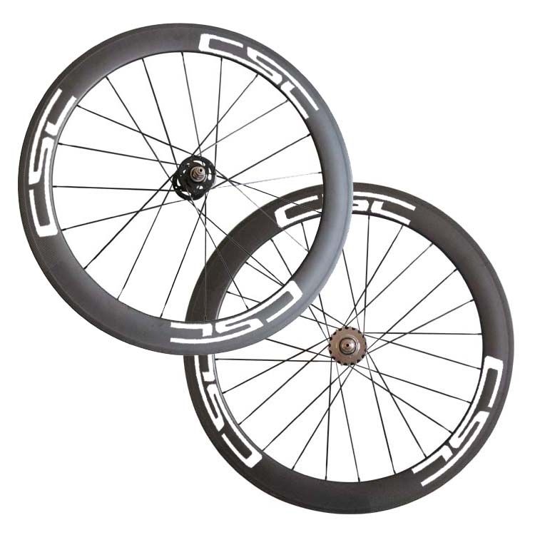 700C Full Carbon Bicycle Wheelset 60mm Tubular Carbon Track Bike Wheels