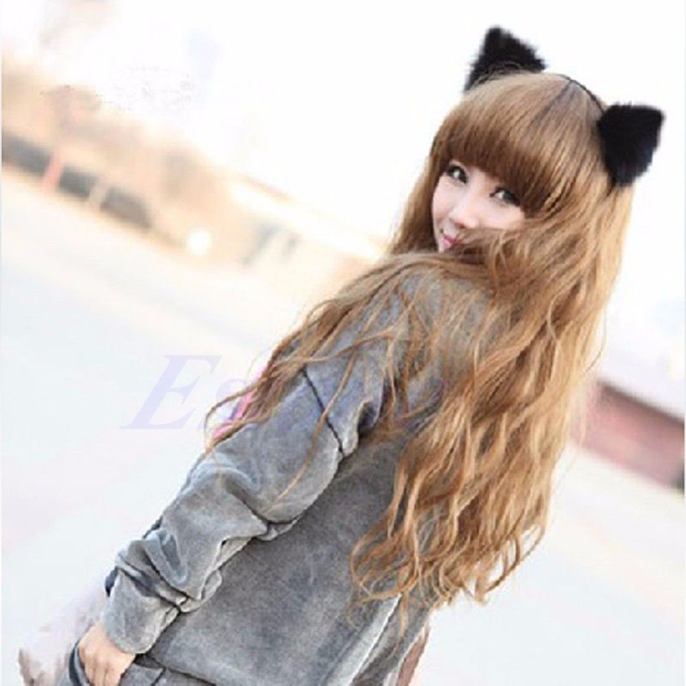 Details about   Cosplay Party Cat Fox Long Ears Lovely Bell Costume Hair Clip Hair Access lx W4 
