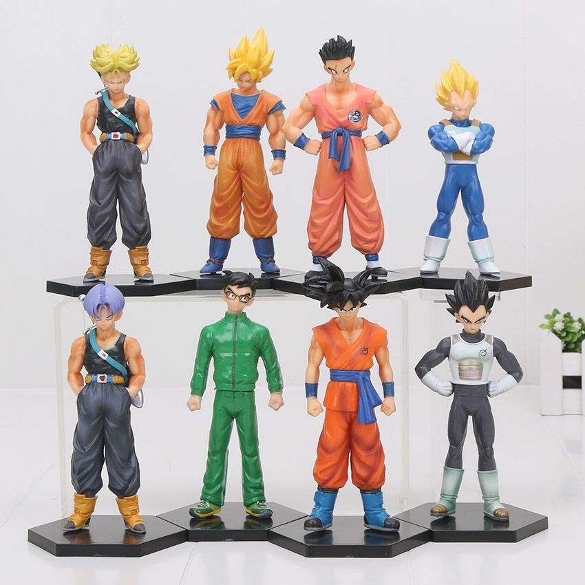 16Pcs//Set Dragon Ball Series Super Saiyan Torankusu Son Goku PVC Figure Toy Gift