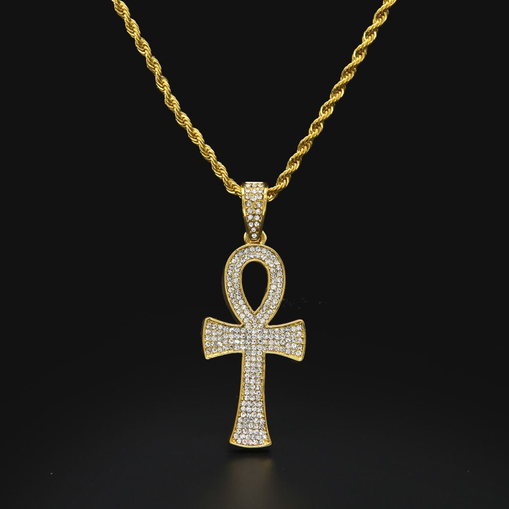 Wholesale Egyptian Ankh Key Of Life Gold Plated Cross Pendant Necklace ...