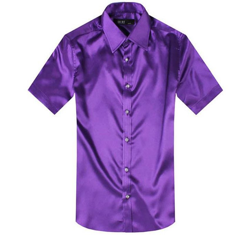 mens black satin dress shirt