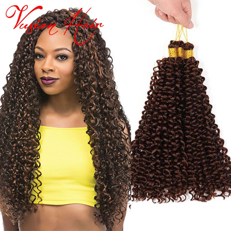 2020 Synthetic Braiding Hair Curly Weave 14inches 30roots ...