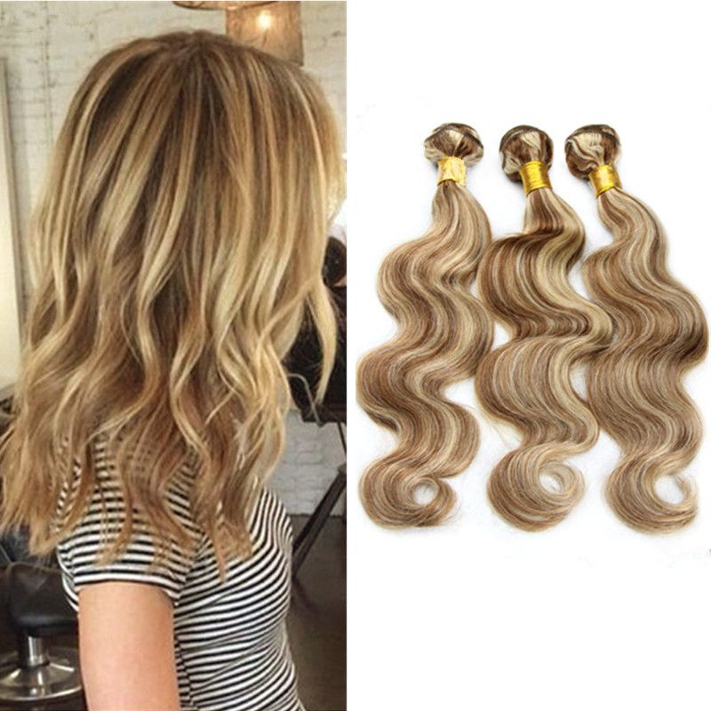 8A Blonde Highlights Indian Human Hair Body Wave Piano Color #8/613 3 Bundles Virgin Human Hair Weaves No Tangle No Shedding 8A Blonde Highlights Indian Human Hair Body Wave Piano Color #8/613 3 Bundles Virgin Human Hair Weaves No Tangle No Shedding