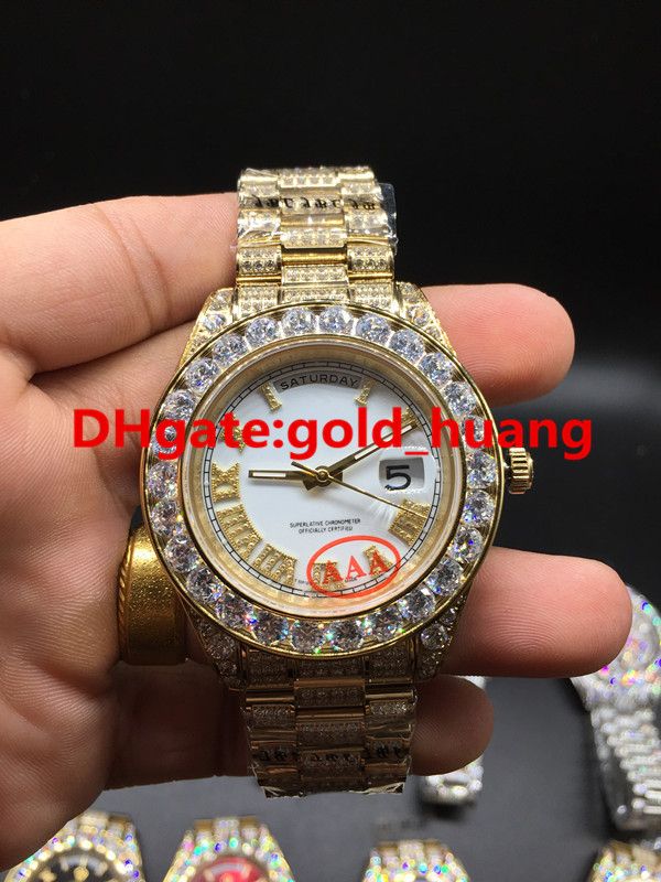 Gold shell,white dial