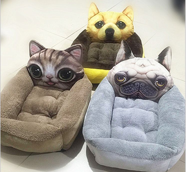 2019 Lovely Cat Dog 3d Realistic Pattern Pet Bed Kennel For Puppy