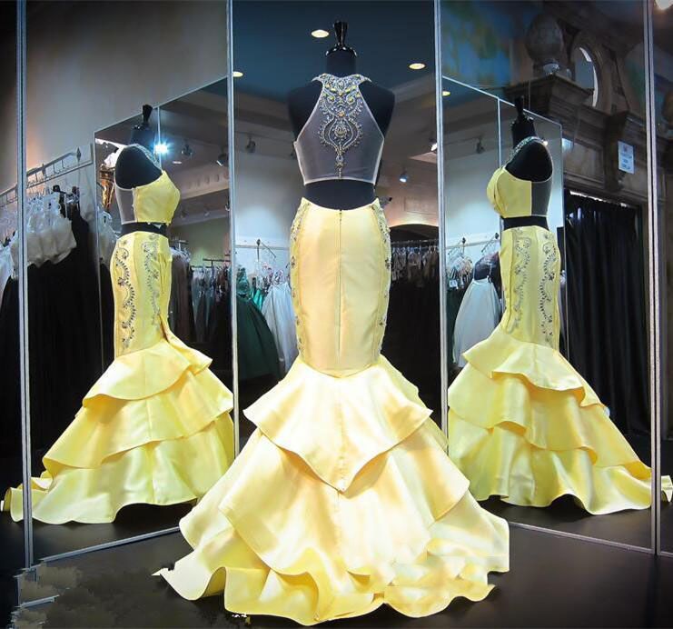 light yellow satin dress