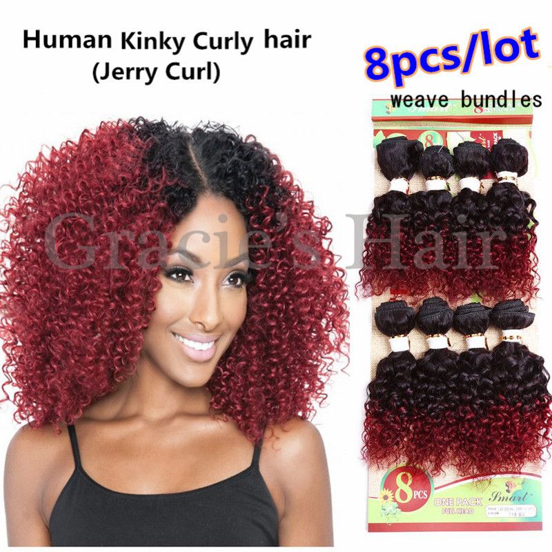 8 inch curly human hair weave
