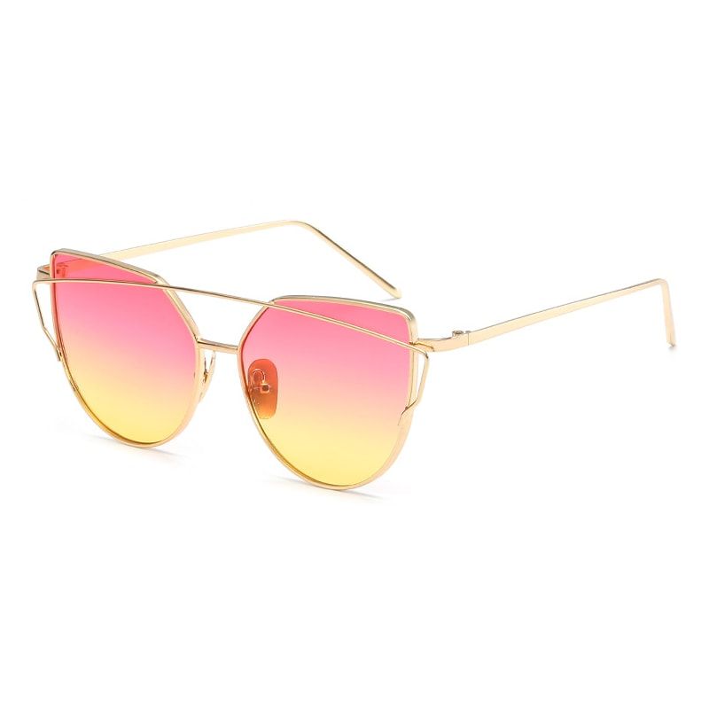 Gouden frame roze-gele lens