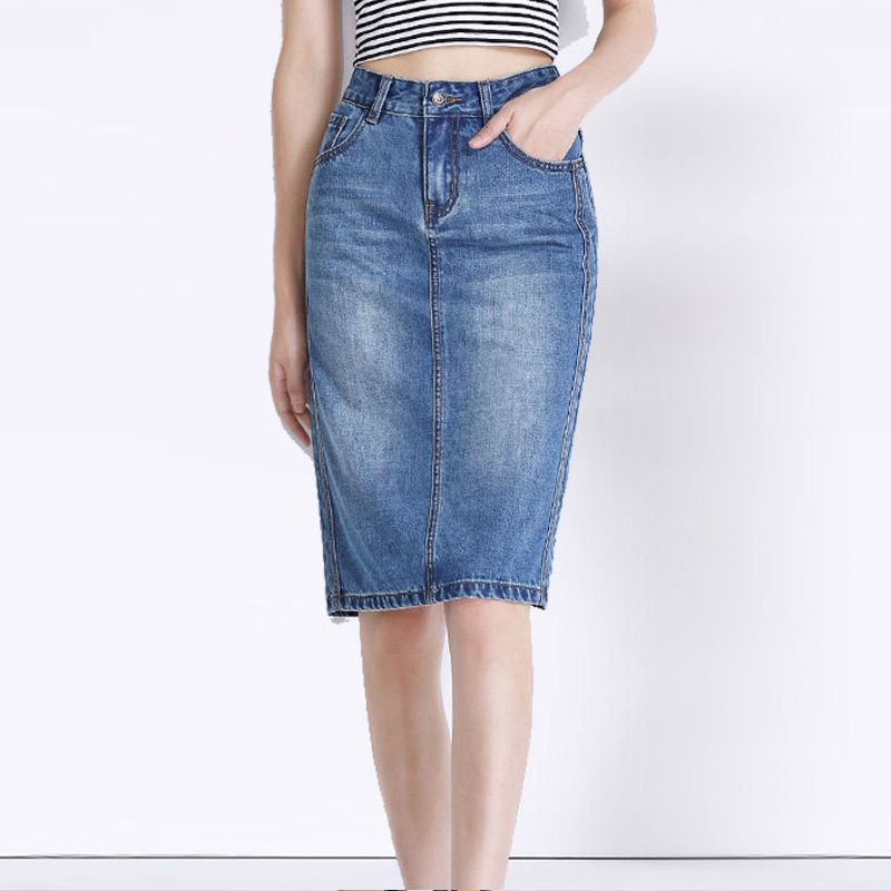 womens denim pencil skirt