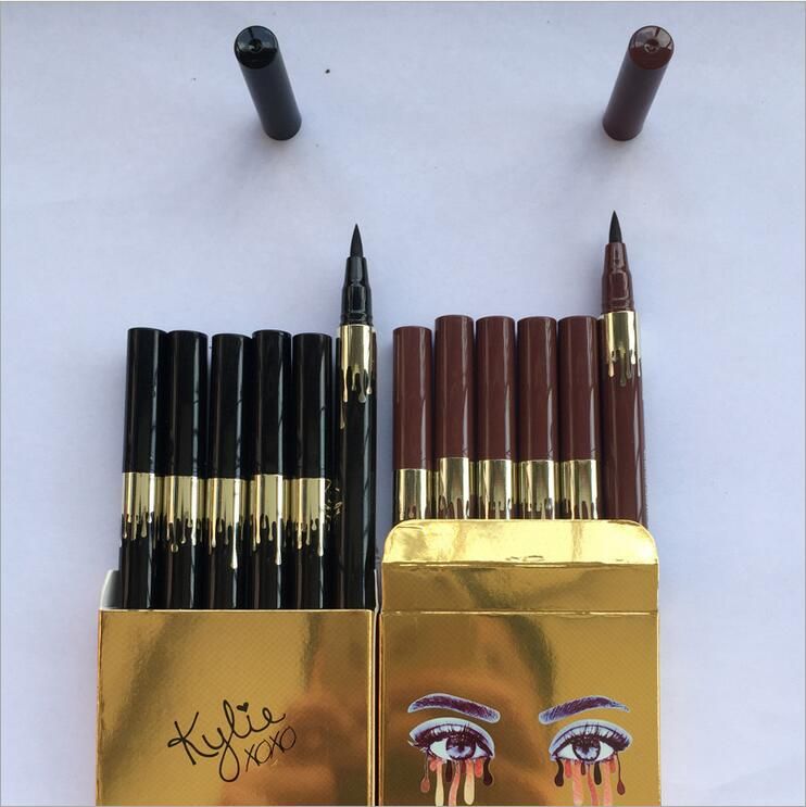 2016 Fasion Kylie Jenner Black Brown Cosmet Liquid Eyeliner Long