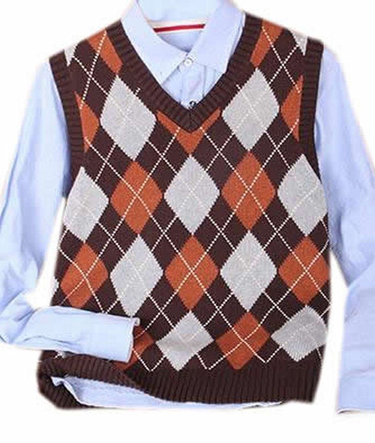 Wholesale Generic Mens Fashion Checkered Slim V Neck Sleeveless Sweater  Vests От 1 855 руб. | DHgate