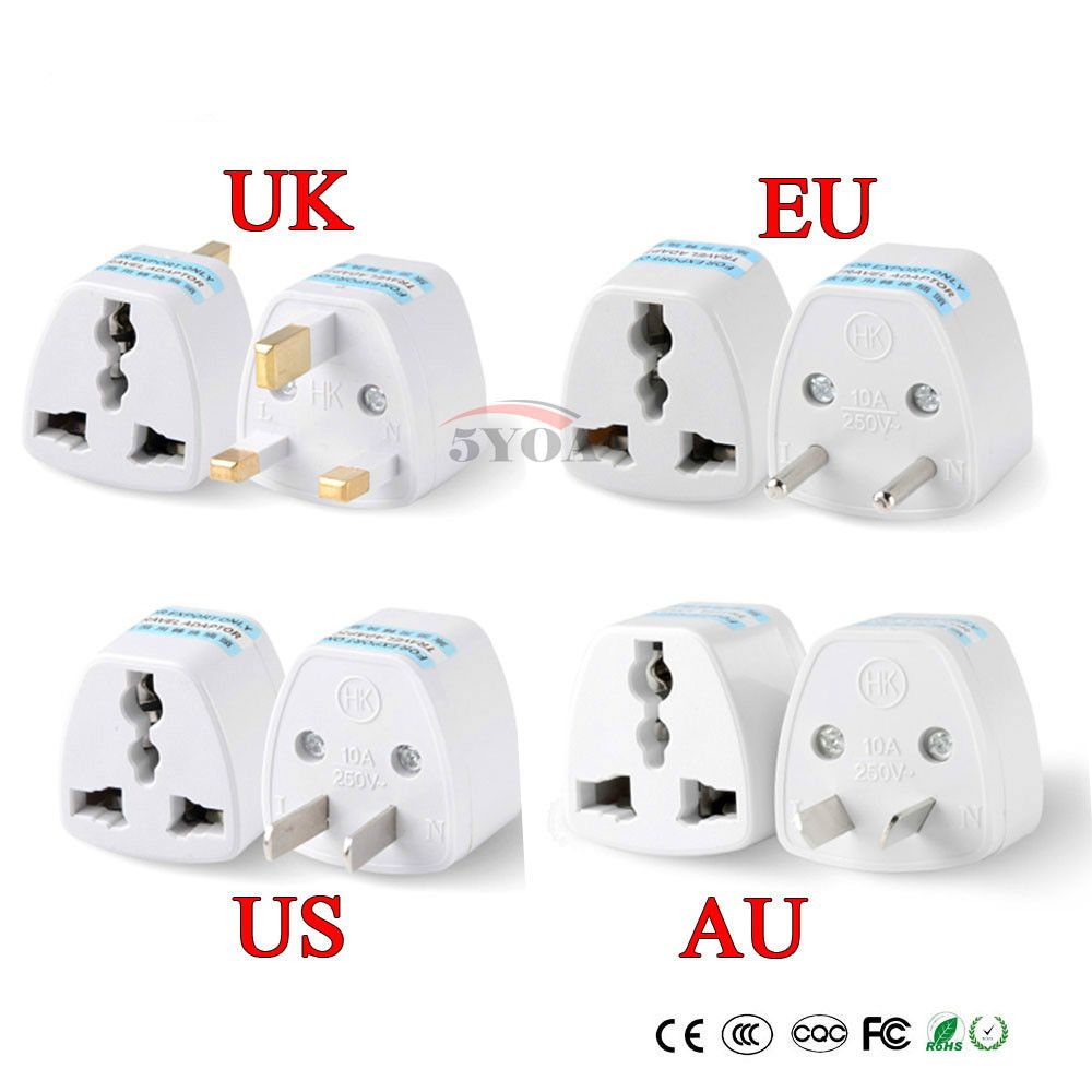 For Home Travel US UK AU To EU Europe Charger Power Adapter Converter Wall Plug