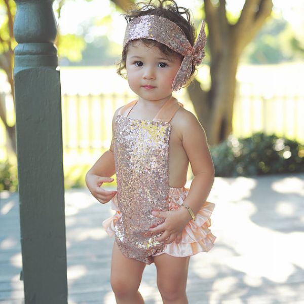 sequin baby romper