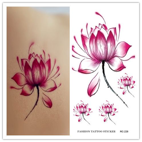Acheter Vente En Gros Rc2228 New Stickers De Tatouage Jetables Imperméables à Leau Douce Fleur De Lys Fleur Motif Temporaire Autocollant De Tatouage
