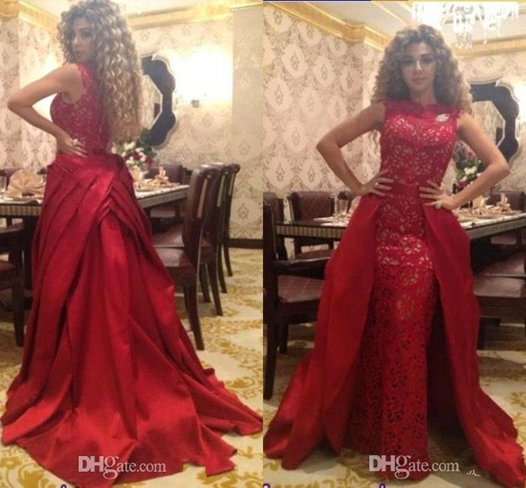 2017 Celebrity Lebanon Singer Prom Dress Party Queen Red 2k16 Floor