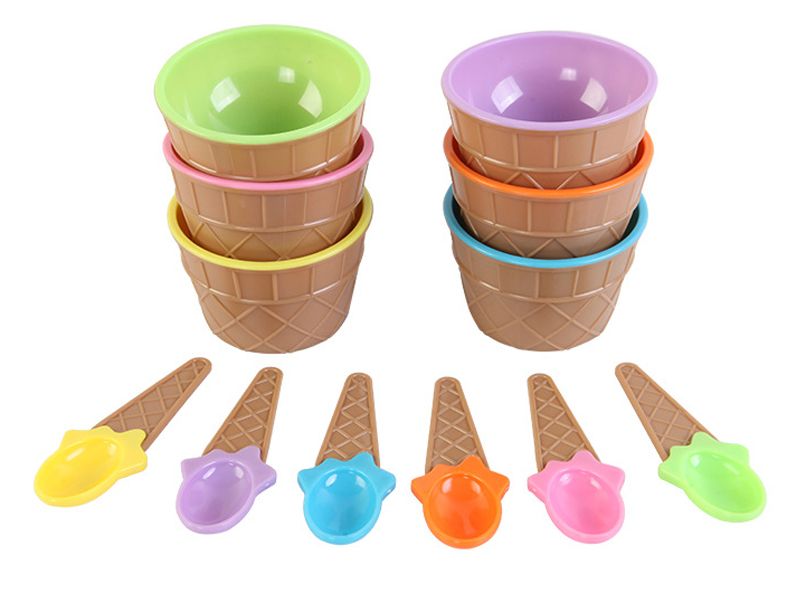 satin al sirin plastik dondurma kasesi kasik ile cevre dostu tatli renkli tart sapkalar kaseler konteyner seti dondurma sapkasi cocuk yemek takimlari by dhl tl14 61 tr dhgate com