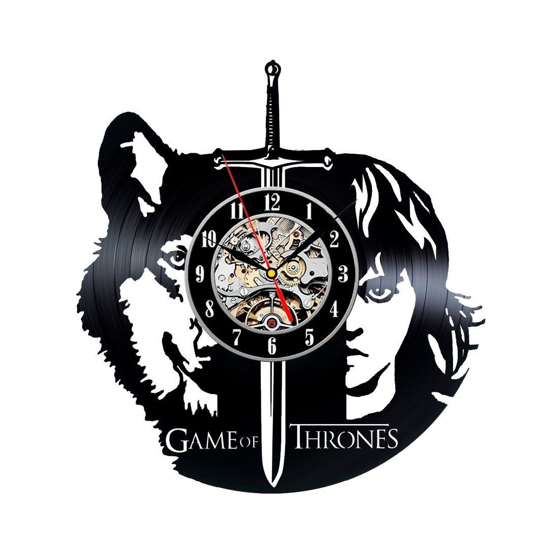 Game Of Thrones Theme Vinyl Wall Clock Bedroom Decor Unique