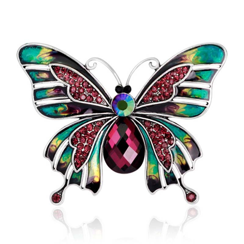Vintage Alloy & Rhinestone Diamante Butterfly Brooch Broach Pin Wedding LC Vintage Alloy & Rhinestone Diamante Butterfly Brooch Broach Pin Wedding LC