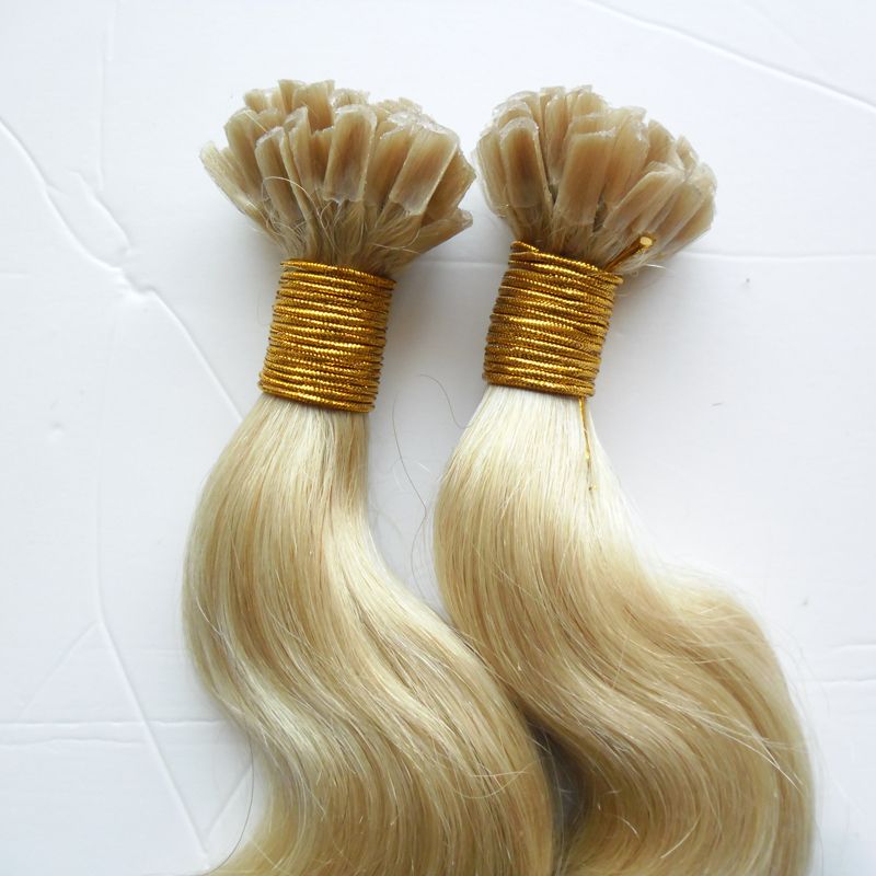 Blonde Keratin Stick Tip Hair Extension 100s Keratin Hair