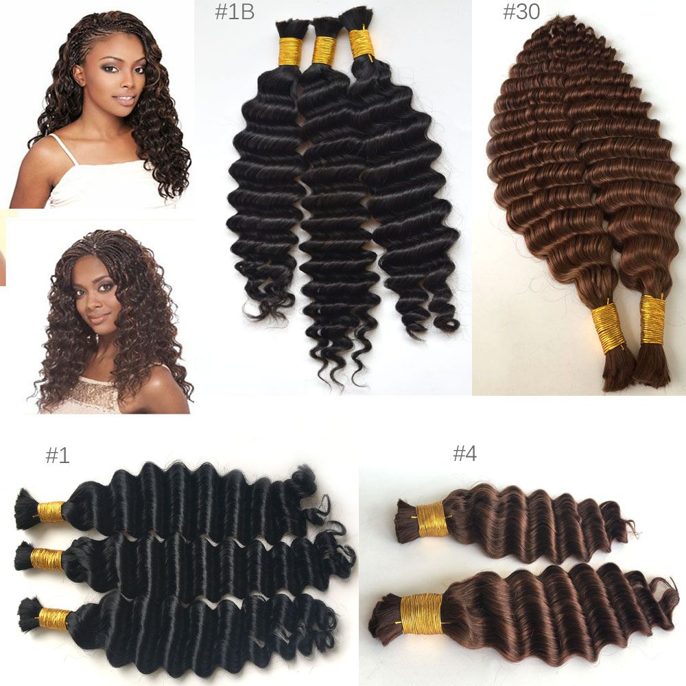 Deep Wave Curly Human Braiding Hair 