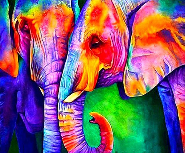 5D DIY Full Drill Diamond Painting Elephant Cross Stitch Kits Art Wall Decors