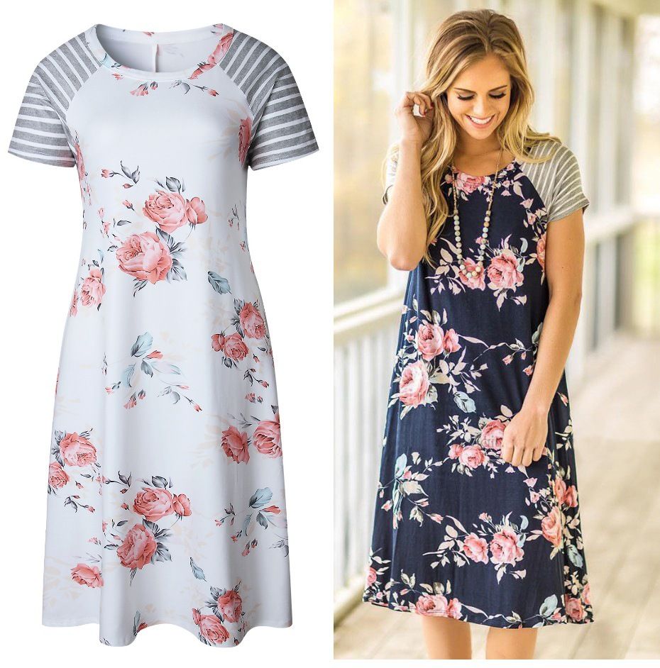 summer dress with sleeves casual