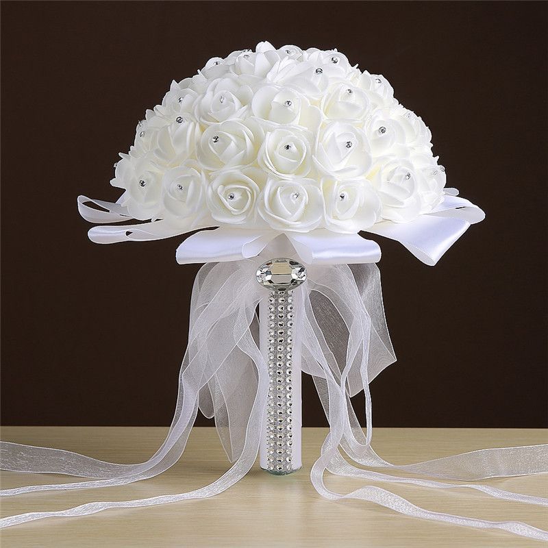 Haut Niveau Nouveau Mode De Mariage Blanc Bouquet De Mariée Rose Bouquet De  Fleurs Pour La