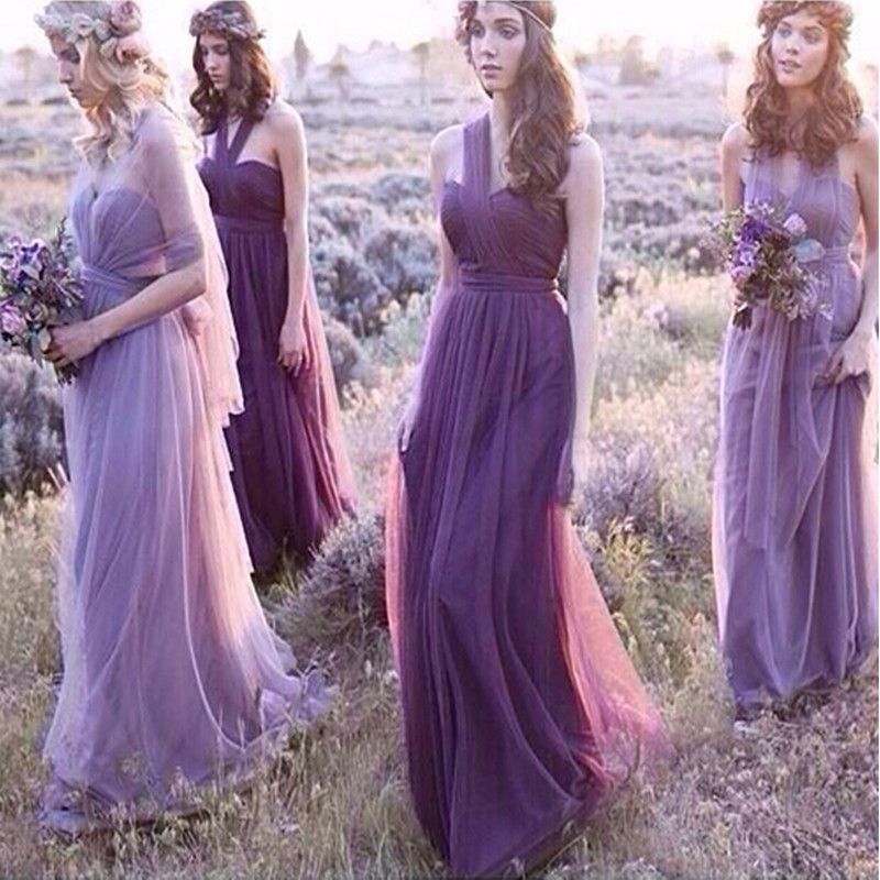 purple tulle bridesmaid dresses
