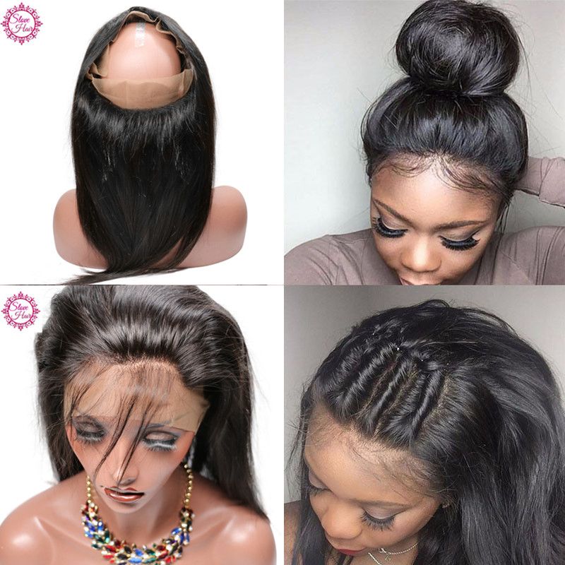 Slove Hair 360 Lace Frontal Band Straight Brazilian Virgin Hair