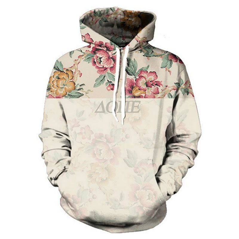 floral hooded sweatshirt
