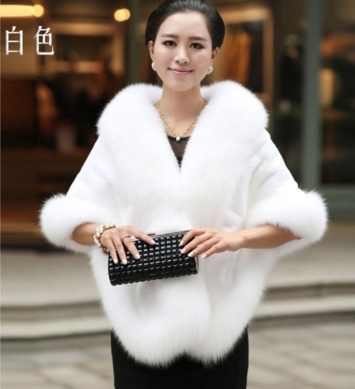 Abrigo de Piel Sintética Invierno Abrigos de Chales Cálidos de Vestir Exteriores