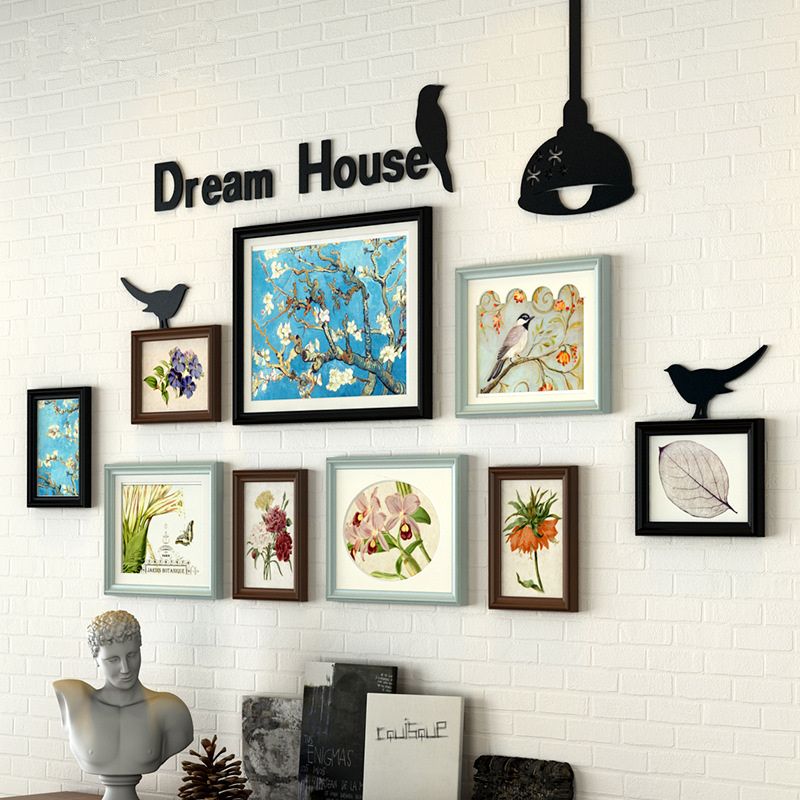 Dining Room Wooden Wall Picture Frames Set Creative Combination Wall