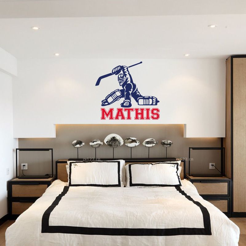 Ice Hockey Player Wall Stickers Home Decor Wall Art Mural Poster Home Decorative Applique Boys Teens Bedroom Room Wall Graphic Wallpaper Canada 2019