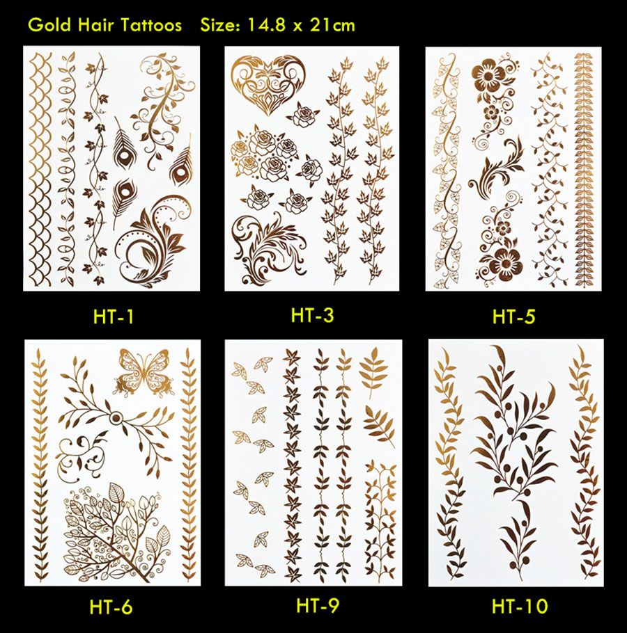 Hair Tattoos Waterproof Flash Tattoos Non Toxic Temporary Tattoos 