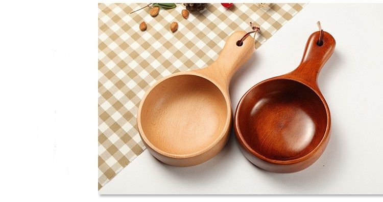 Japanese Style Large Wooden Spoon Rice Spoon Wine Scoop Kitchen Utensils Y3