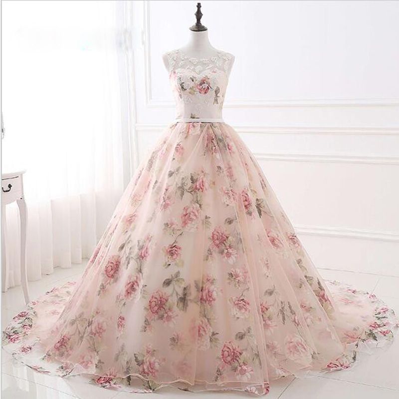 evening gowns floral print