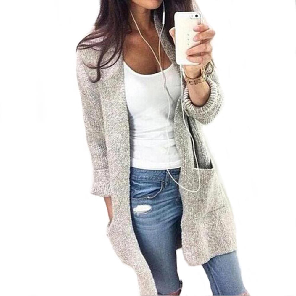 Abrigo V Mujer Camiseta Manga Larga Invierno Open Front Loo Abrigo V Mujer Camiseta Manga Larga Invierno Open Front Loo