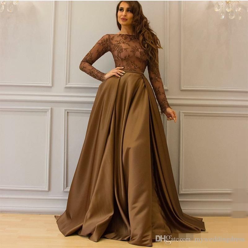 chocolate evening gowns